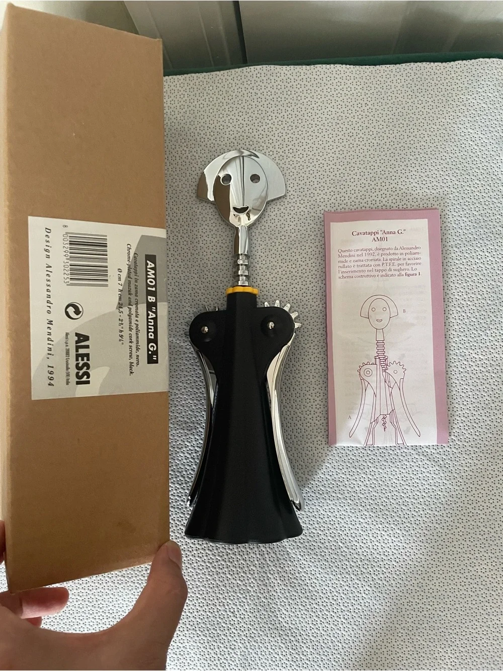 Alessi Anna G Black Corkscrew by Alessandro Mendini